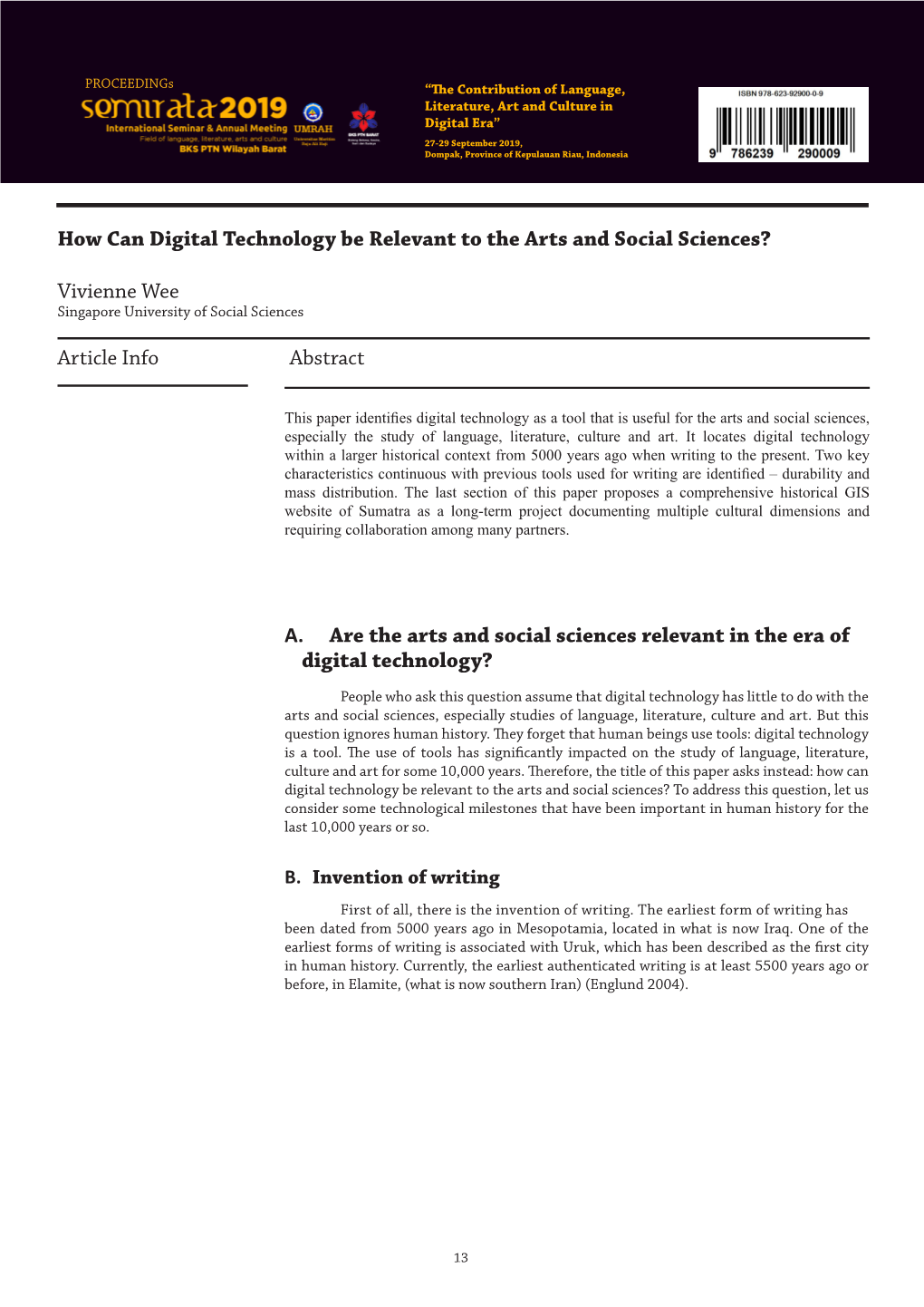 How Can Digital Technology Be Relevant to the Arts and Social Sciences?