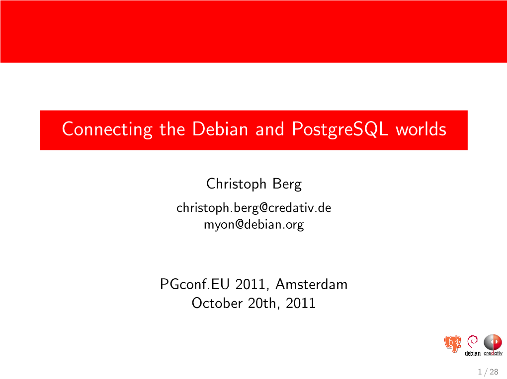 Connecting the Debian and Postgresql Worlds