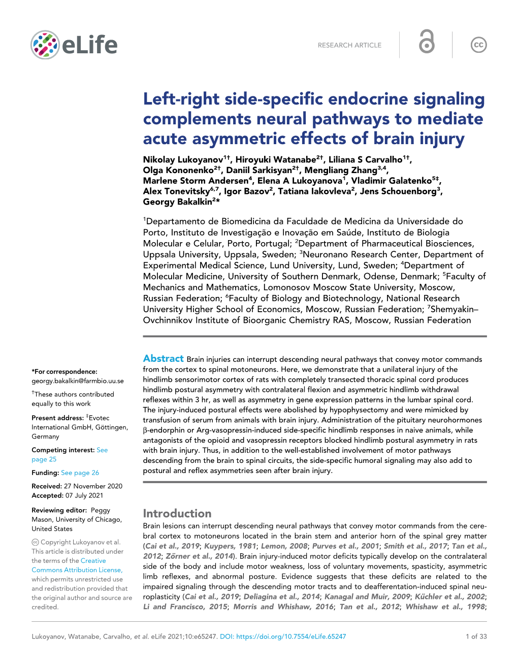 Left-Right Side-Specific Endocrine Signaling Complements Neural