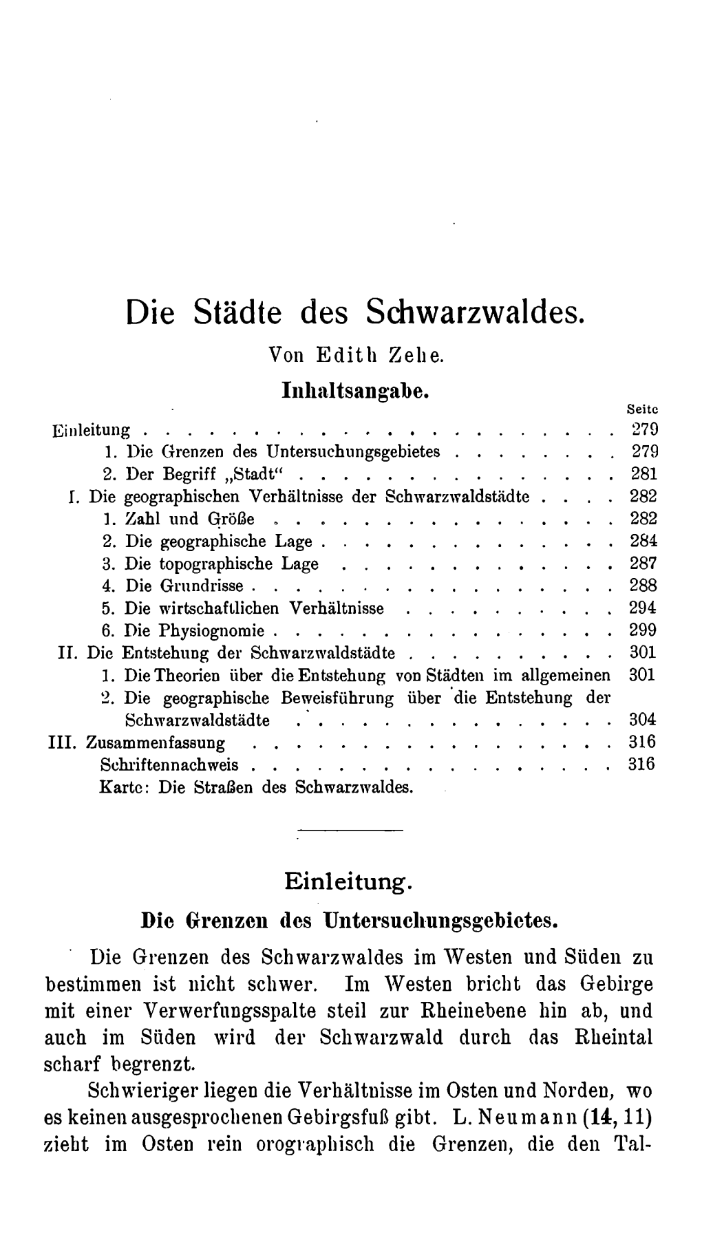 Die Städte Des Schwarzwaldes. Edith Zehe