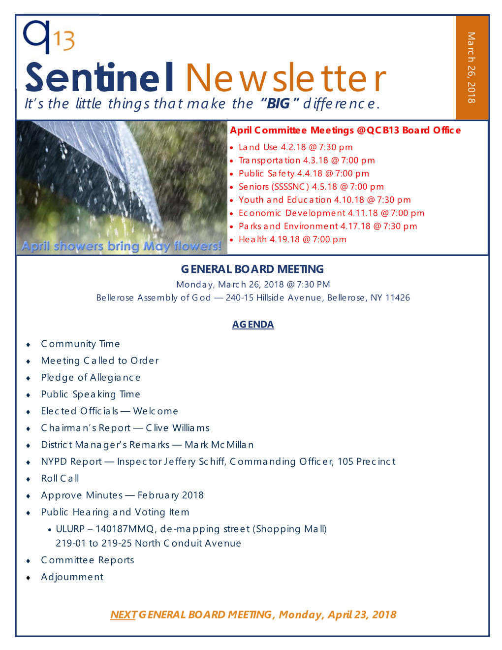 March 2018 Newsletter