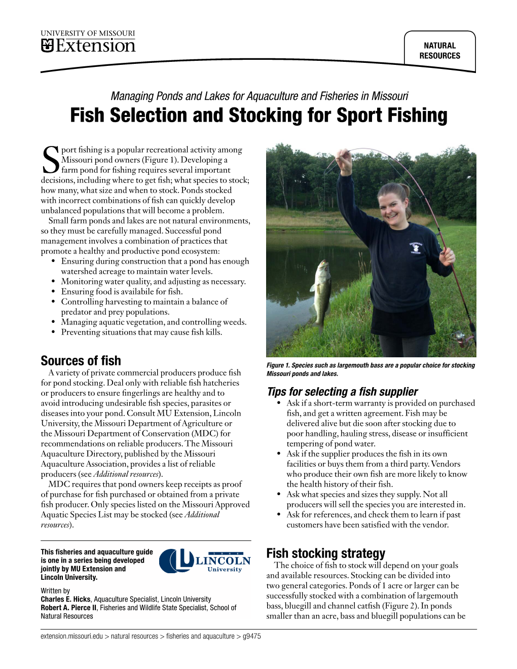 Fish Selection and Stocking for Sport Fishing