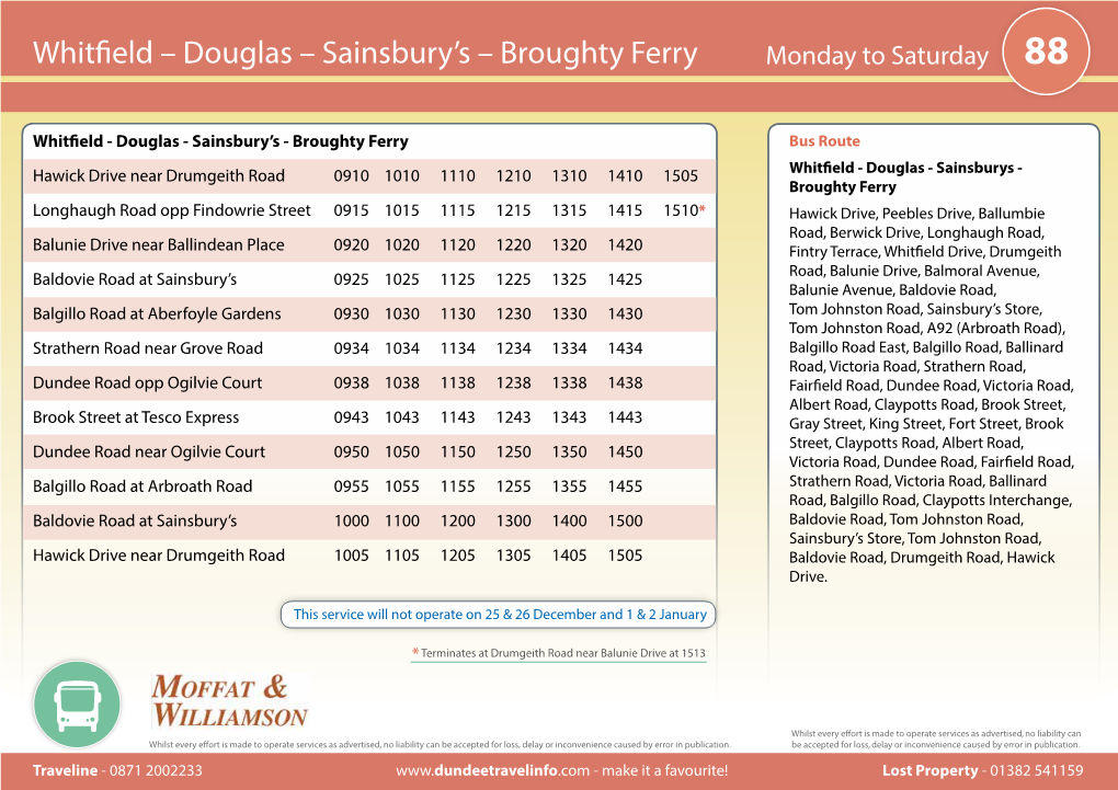 Whitfield – Douglas – Sainsbury's – Broughty Ferry