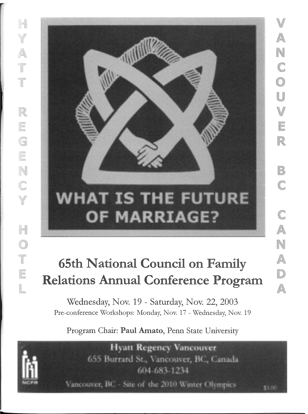 65Th Ational Council on Family Relations Annual Conference Program