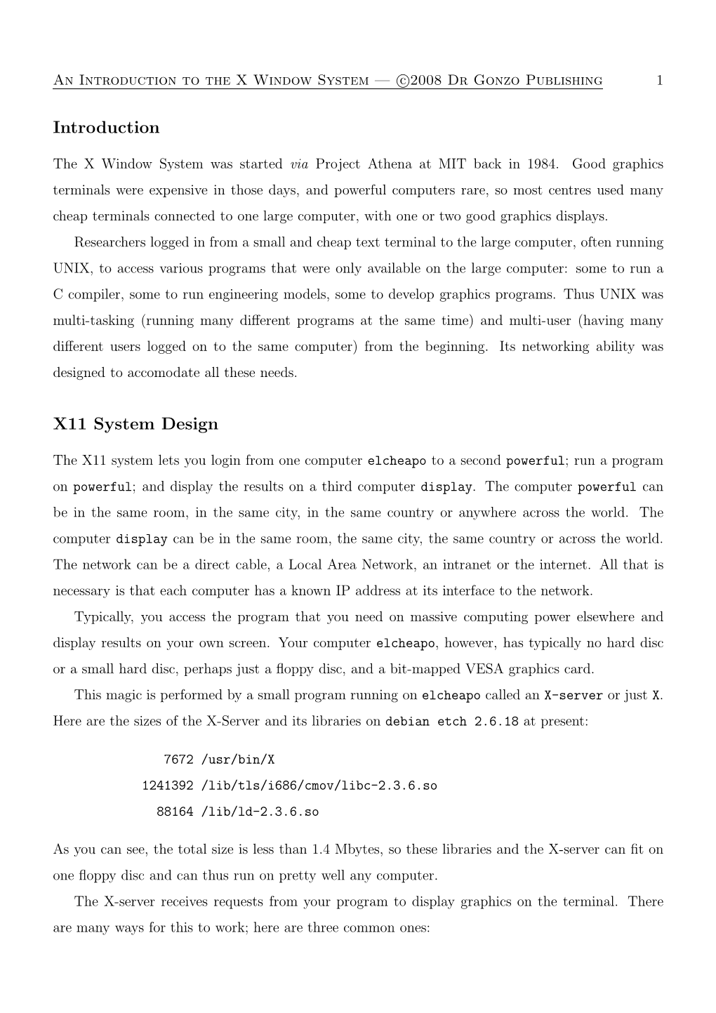 Introduction X11 System Design