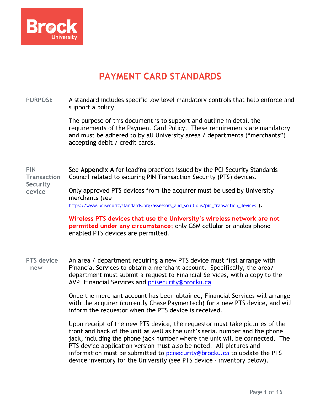 Payment Card Standards