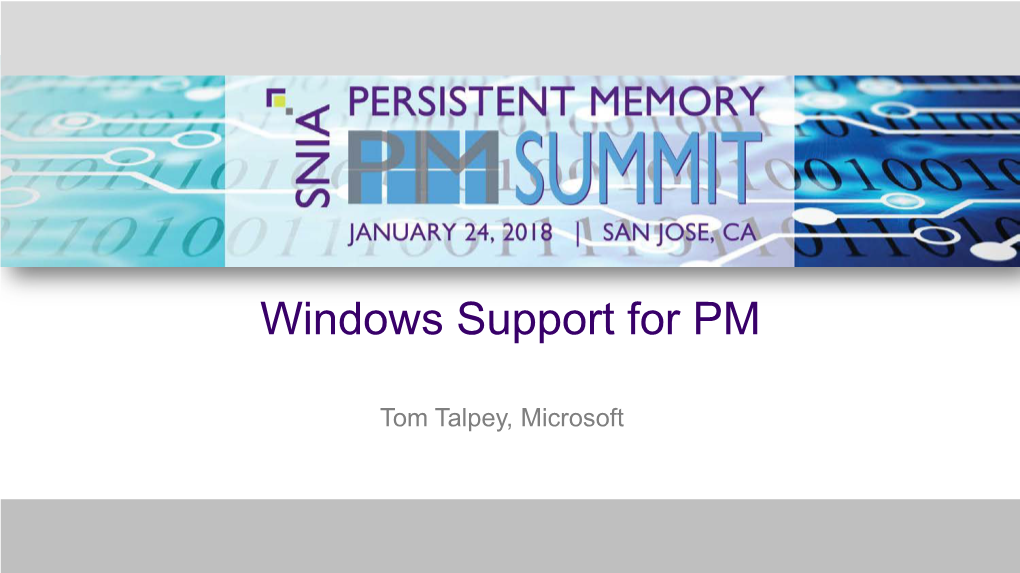 Windows Support for PM
