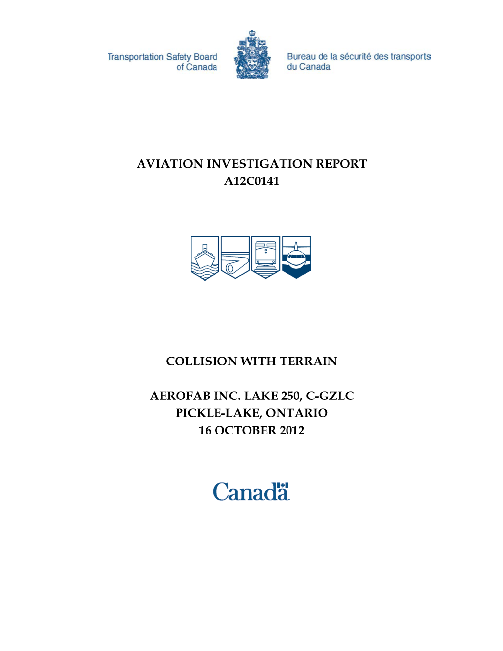 Aviation Investigation Report A12c0141