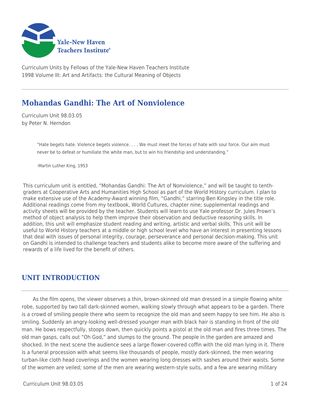 Mohandas Gandhi: the Art of Nonviolence