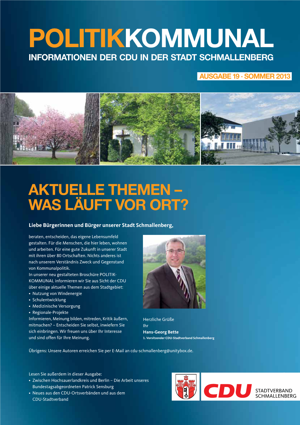 Politikkommunal Informationen Der Cdu in Der Stadt Schmallenberg Aktuelle Themen