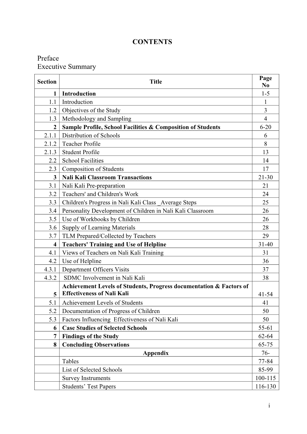 3.3 Collection of Nali Kali Teaching Materials in Sample Schools (% of Schools)