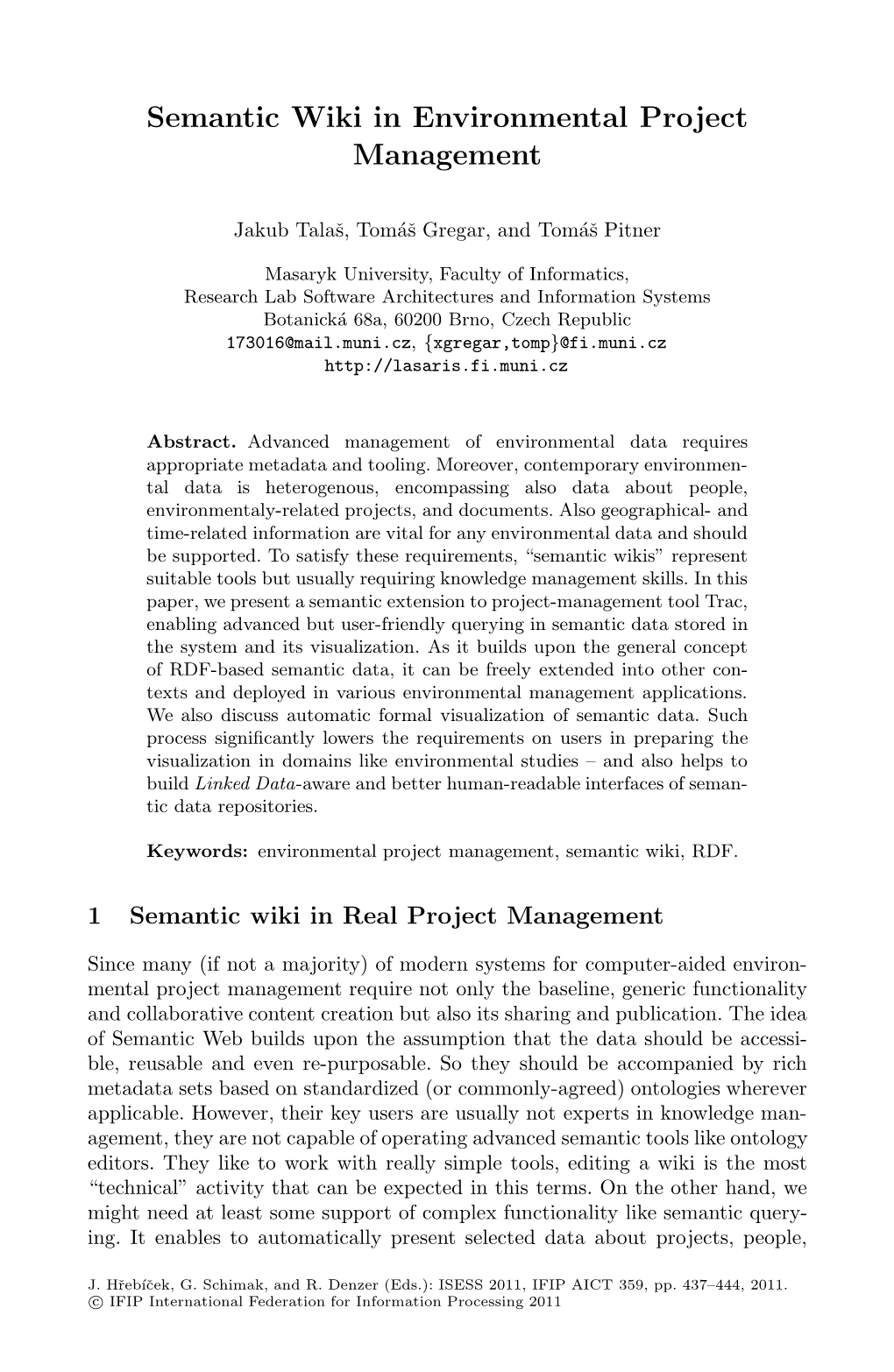 Semantic Wiki in Environmental Project Management