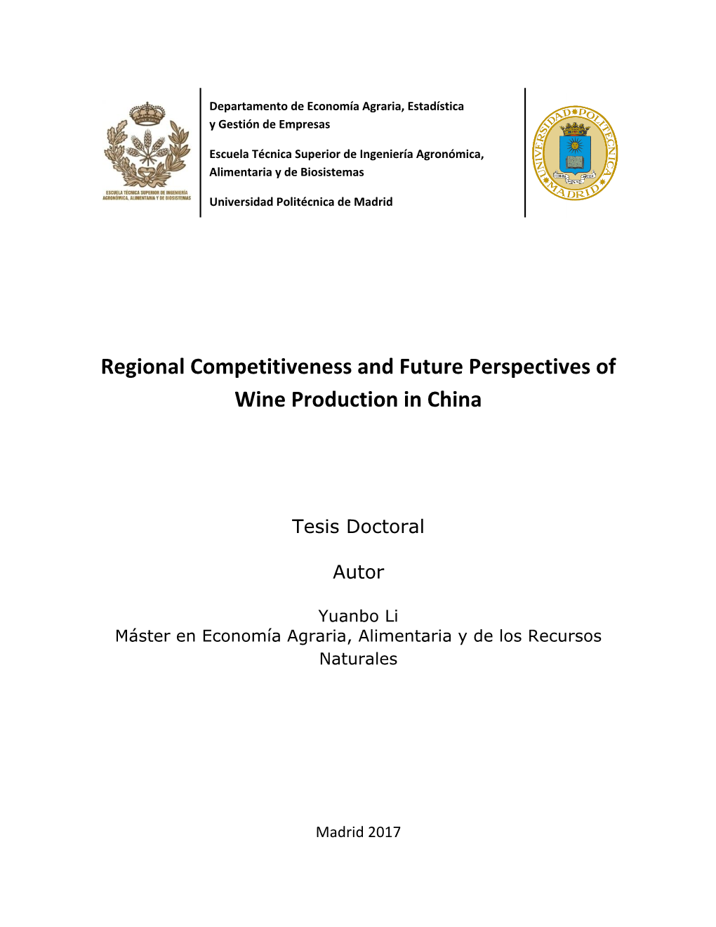 Regional Competitiveness and Future Perspectives Of