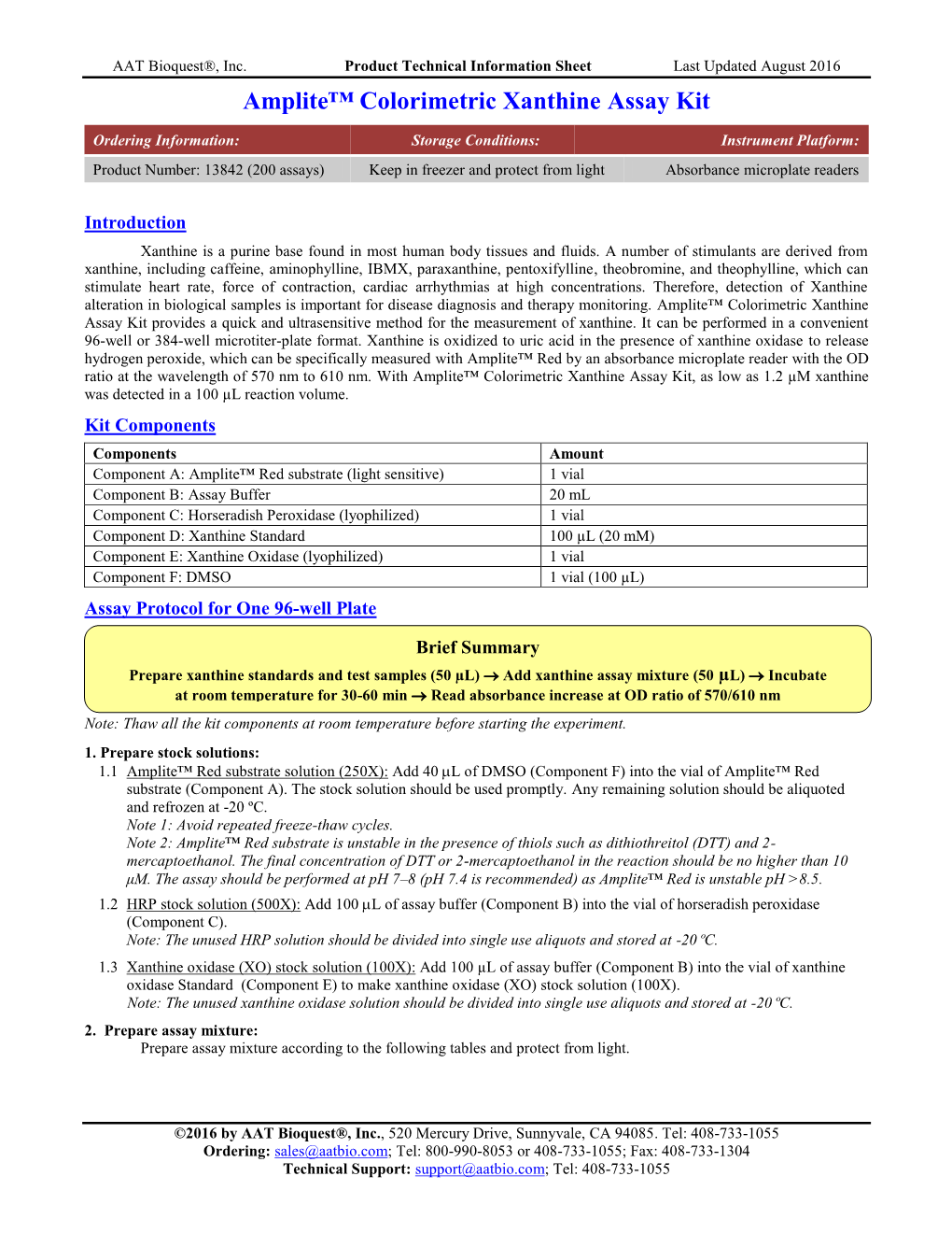 13842 Amplite™ Colorimetric Xanthine Assay