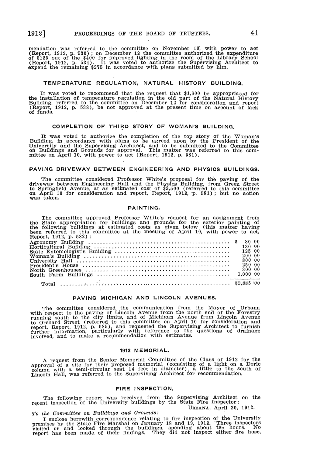 July 5, 1912, Minutes | UI Board of Trustees