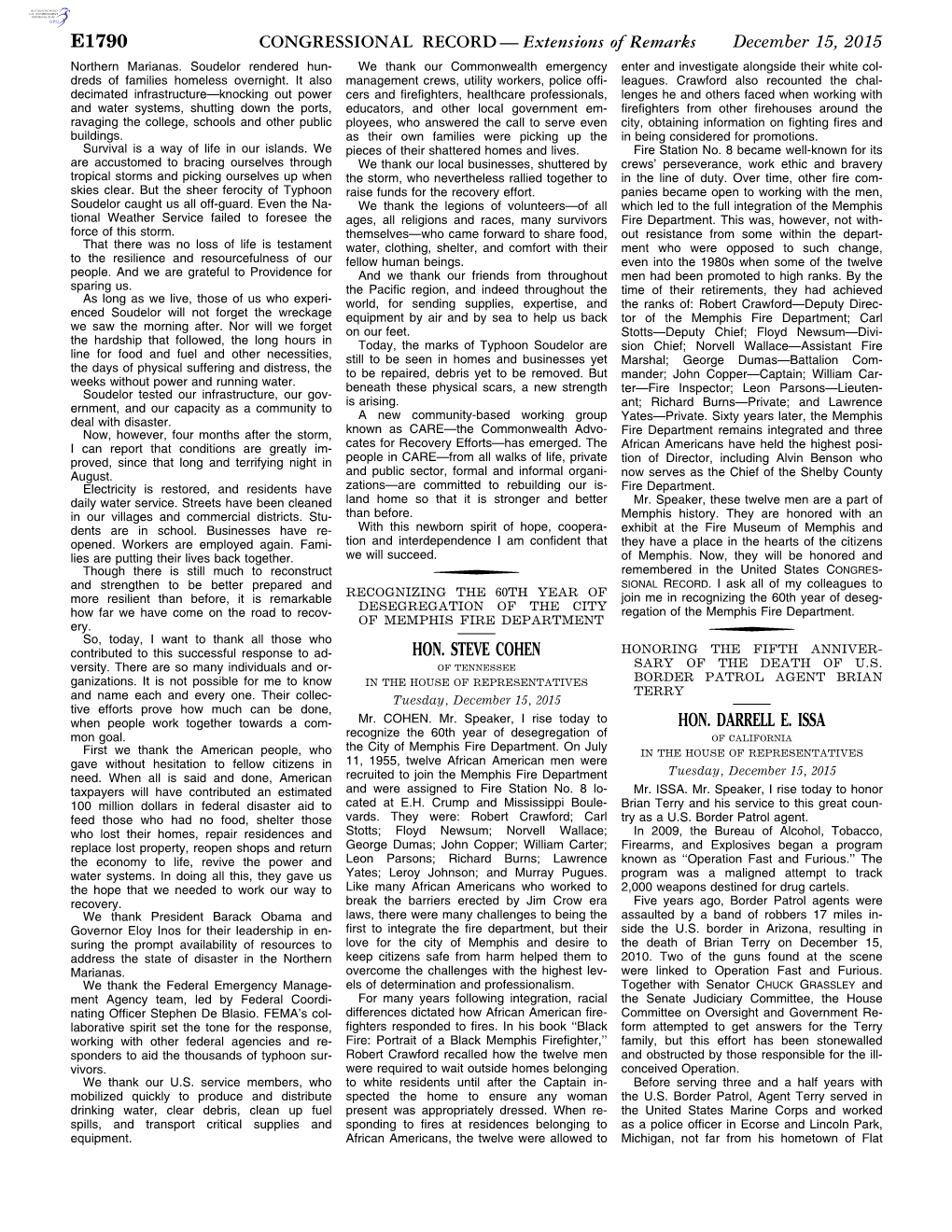 CONGRESSIONAL RECORD— Extensions of Remarks E1790 HON