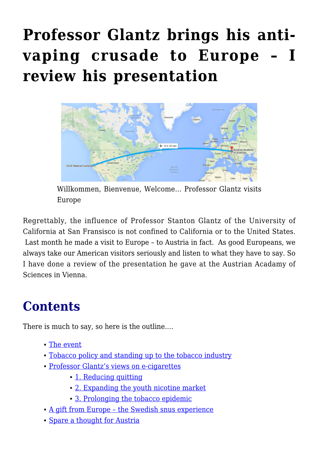 Professor Glantz Brings His Anti-Vaping Crusade to Europe &#8211; I Review His Presentation