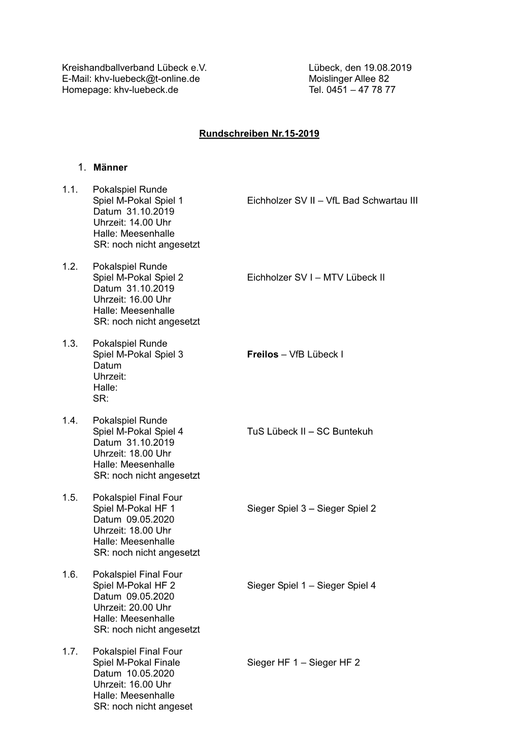 Rundschreiben 15-2019