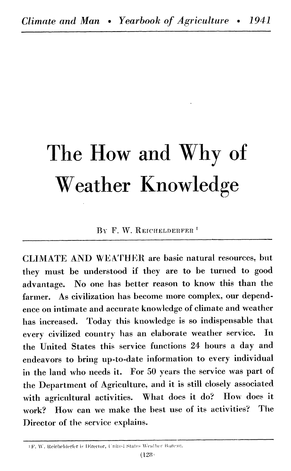 The How and Why of Weather Knowledge