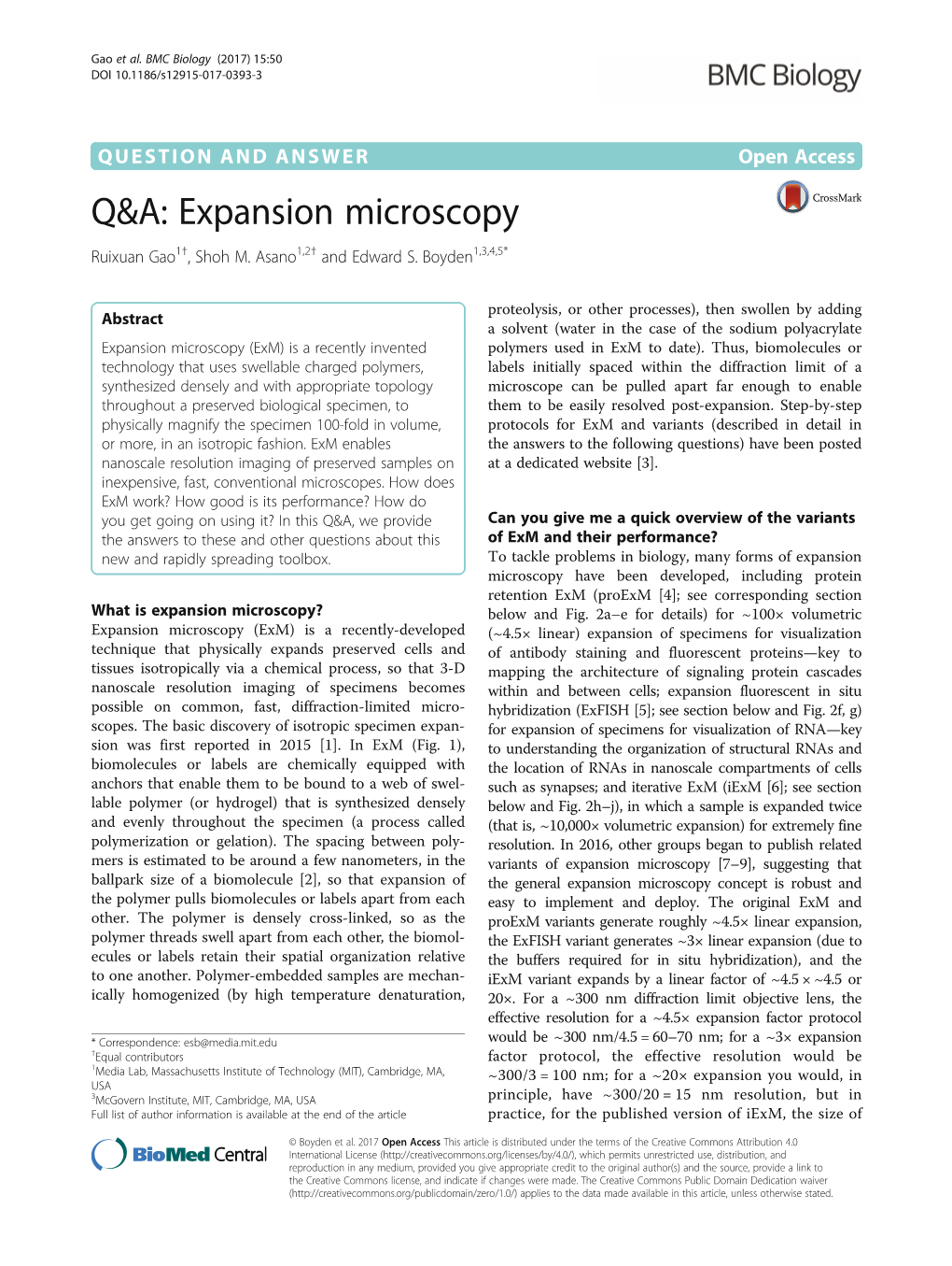 Q&A: Expansion Microscopy