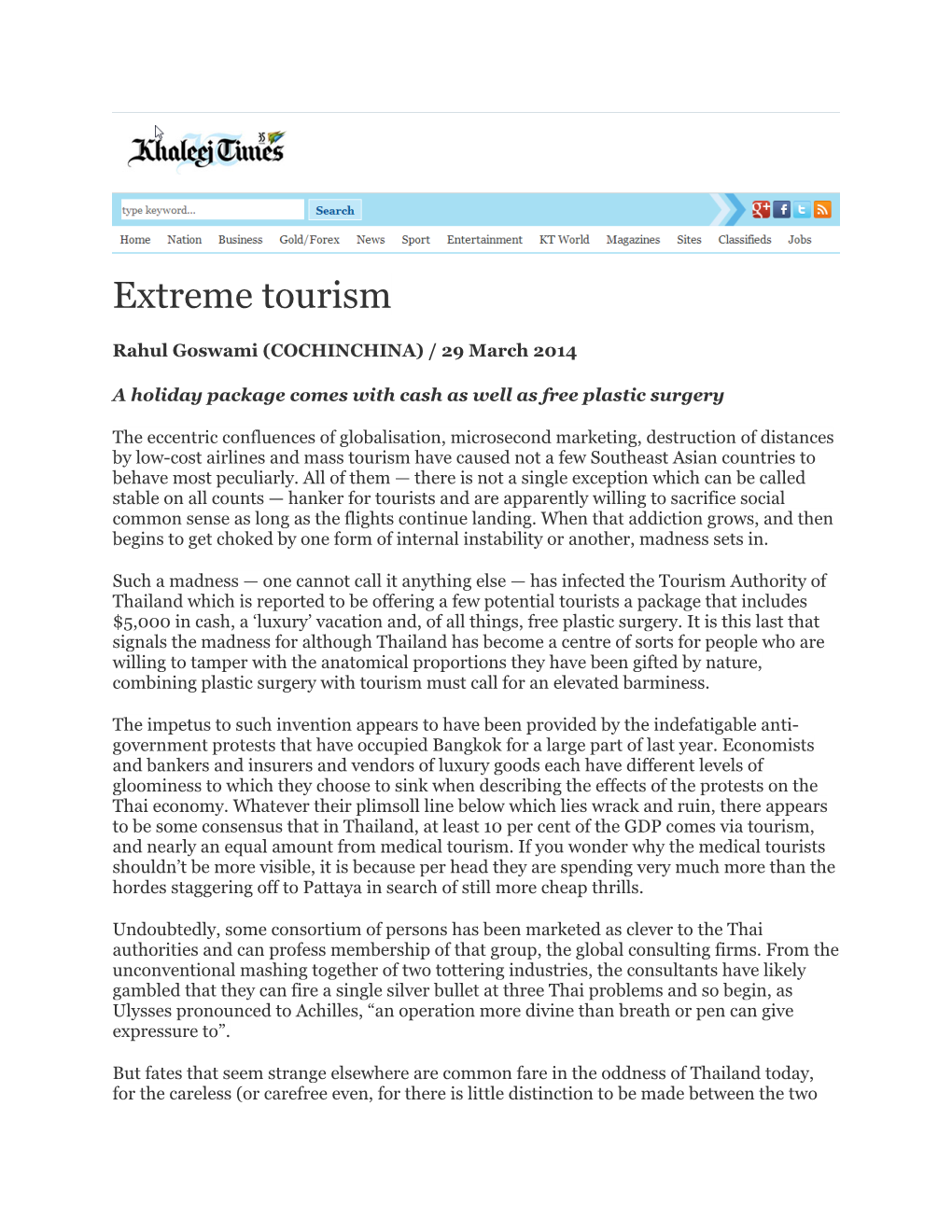 Extreme Tourism