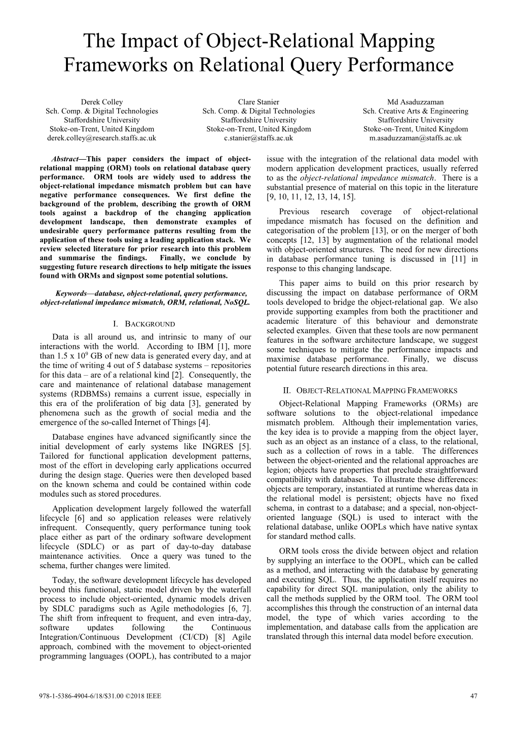 The Impact of Object-Relational Mapping Frameworks on Relational Query Performance