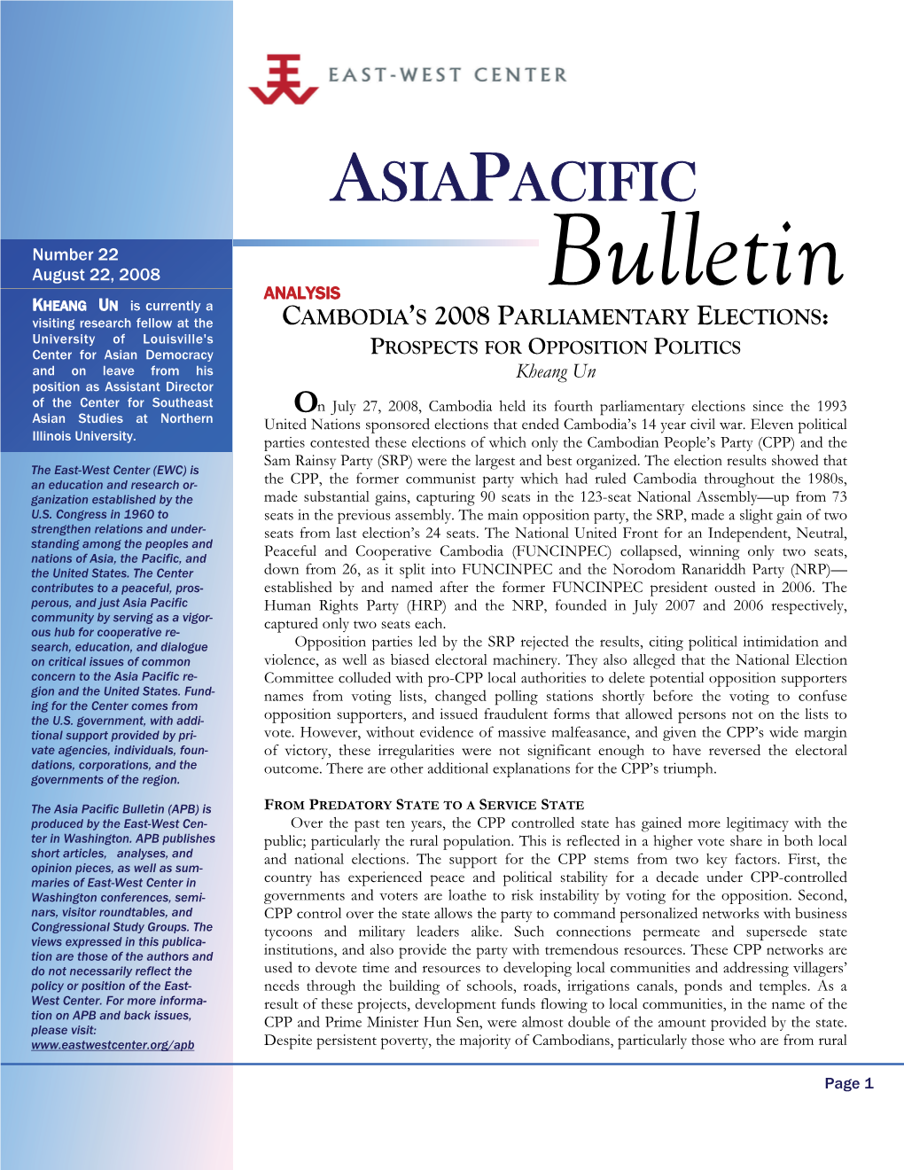 Asia Pacific Bulletin