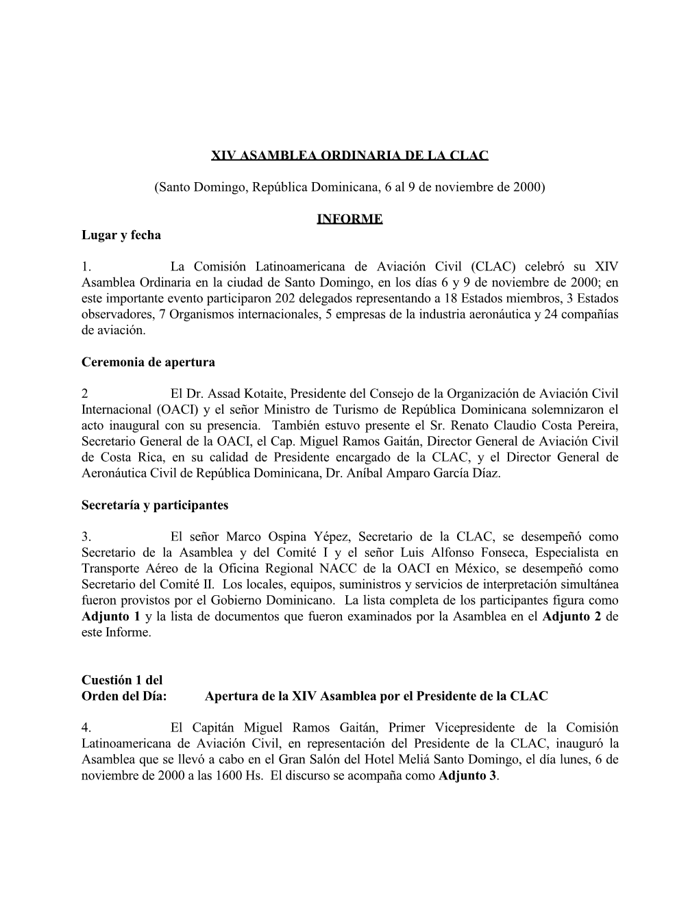 Xiv Asamblea Ordinaria De La Clac