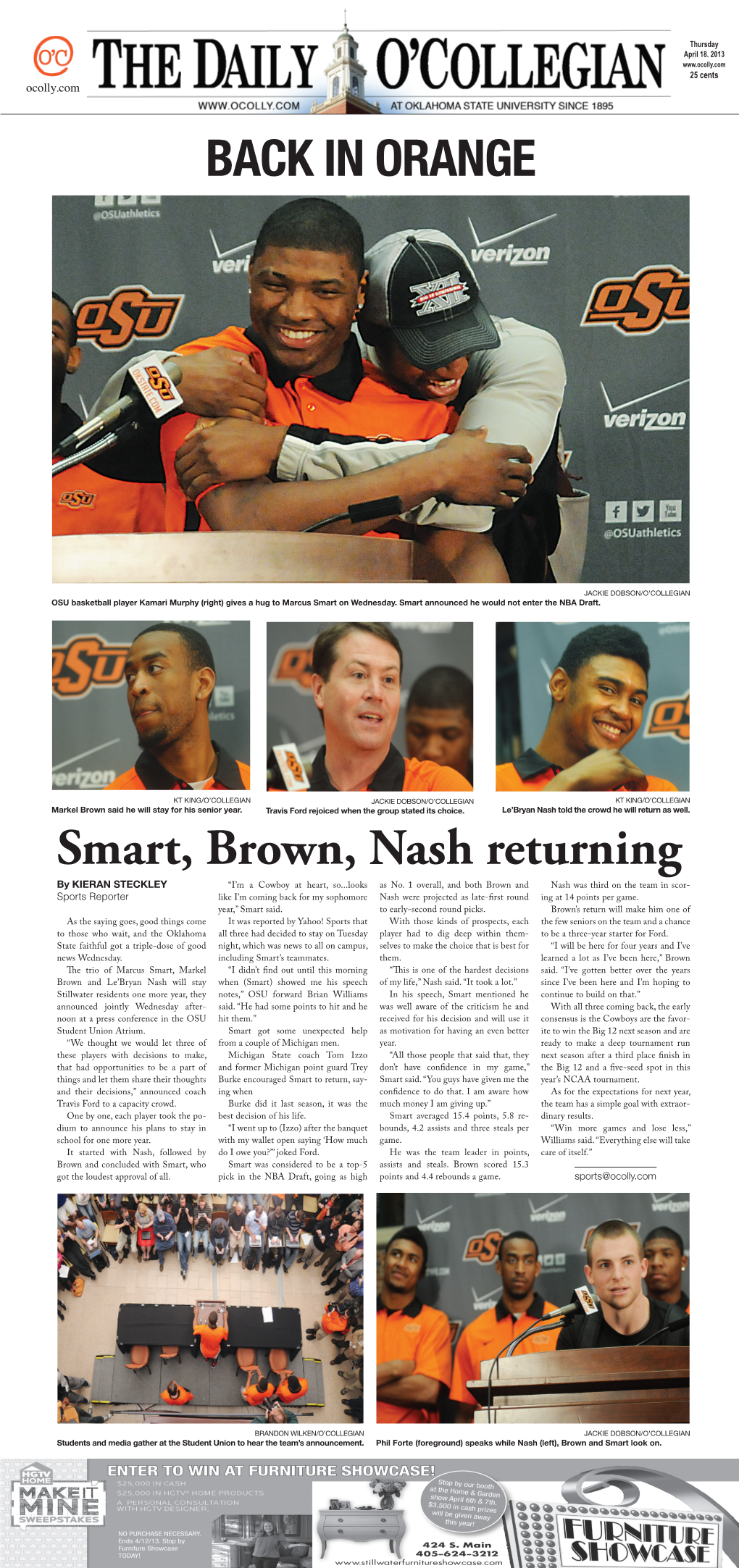BACK in ORANGE Smart, Brown, Nash Returning