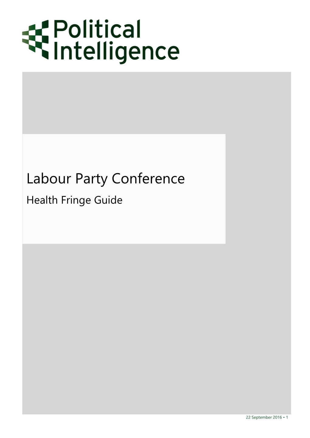 Labour Party Conference Health Fringe Guide