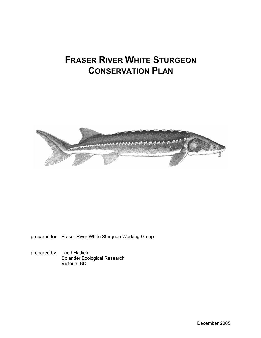 Fraser River White Sturgeon Conservation Plan