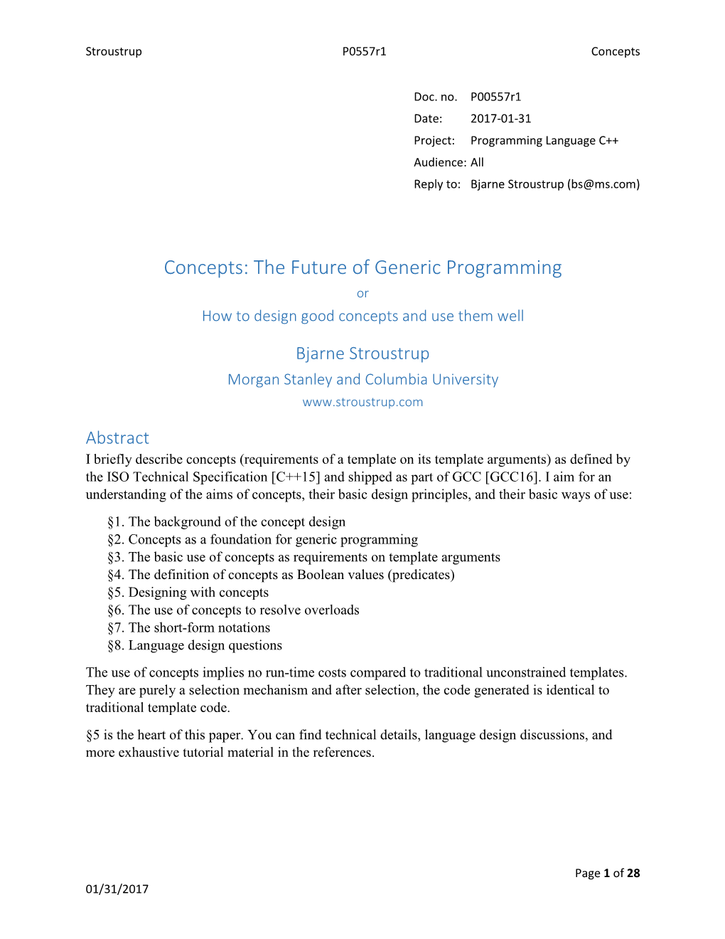 The Future of Generic Programming Or How to Design Good Concepts and Use Them Well