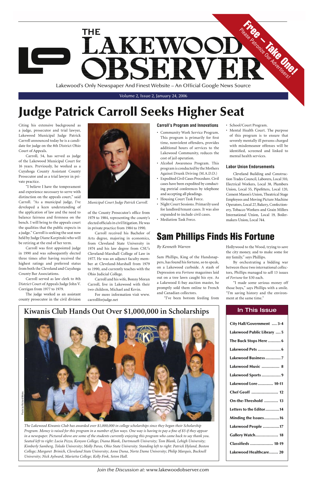 Judge Patrick Carroll Seeks Higher Seat Citing His Extensive Background As Carroll’S Program and Innovations • School/Court Program