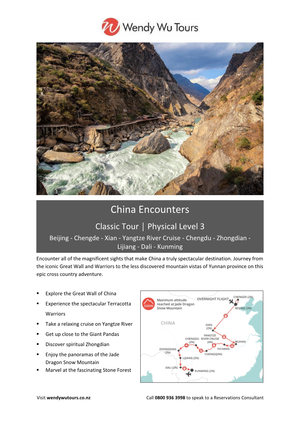 China Encounters Classic Tour │ Physical Level 3 Beijing - Chengde - Xian - Yangtze River Cruise - Chengdu - Zhongdian - Lijiang - Dali - Kunming