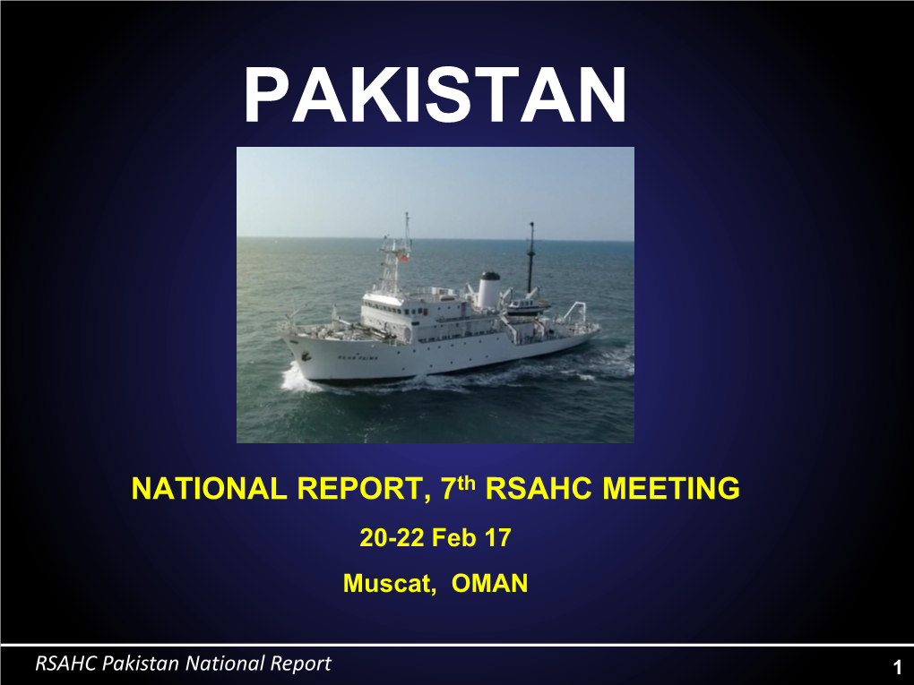 Pakistan National Report 1 INTRODUCTION