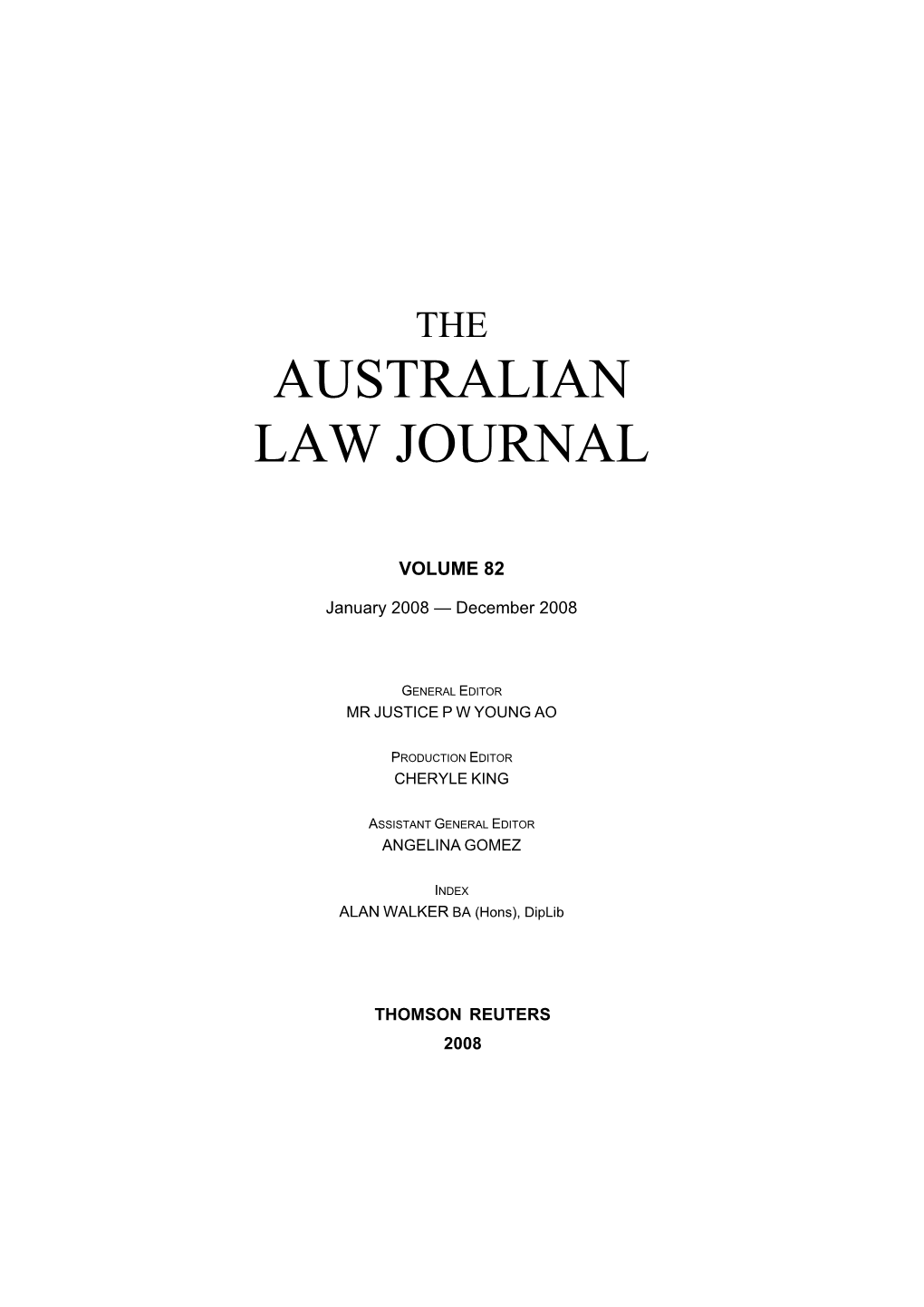 Australian Law Journal