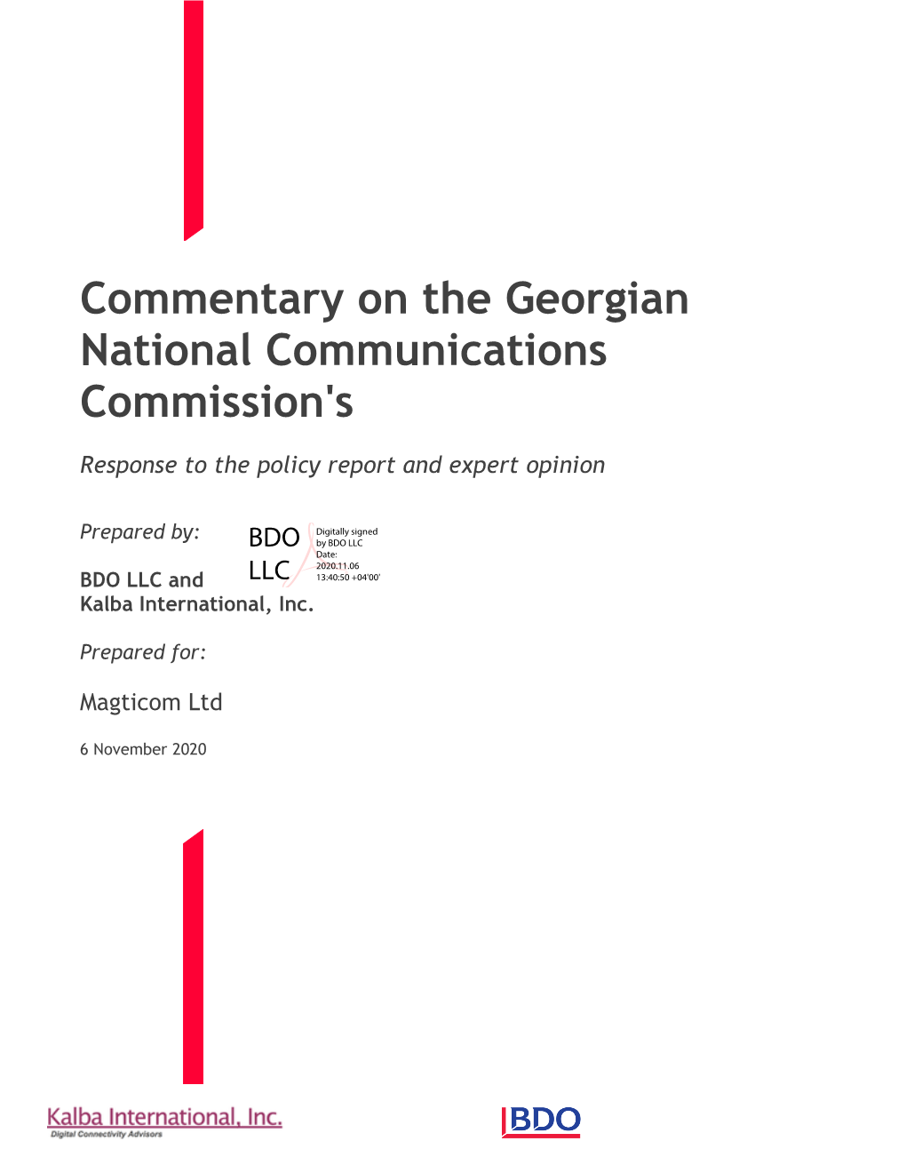 Commentary on the Georgian National Communications Commission's