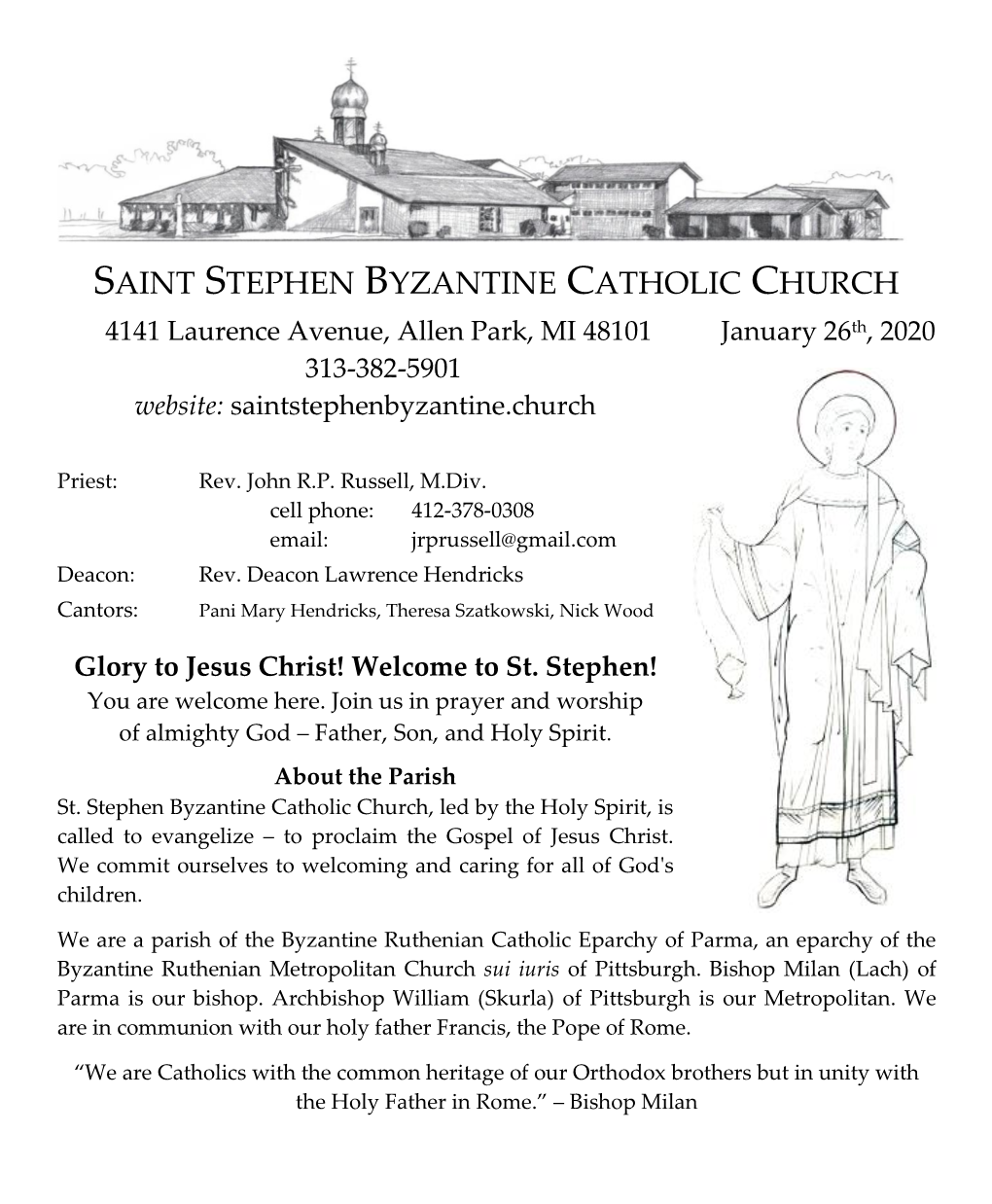 Bulletin for 2020-01-26. St. Stephen
