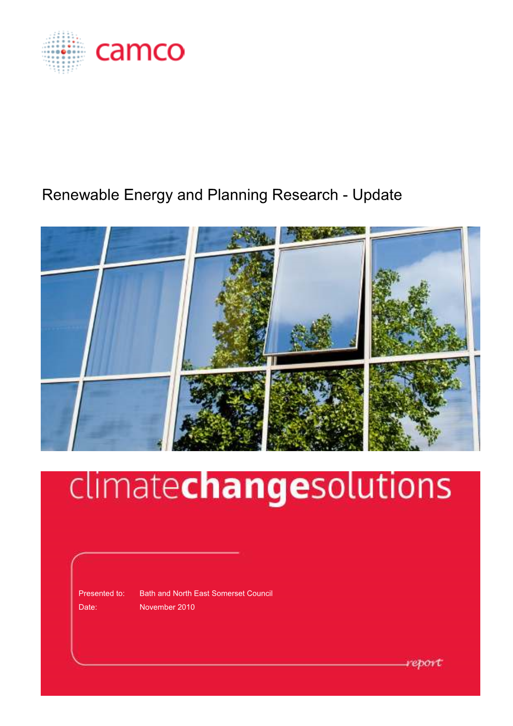 Renewable Energy and Planning Research - Update