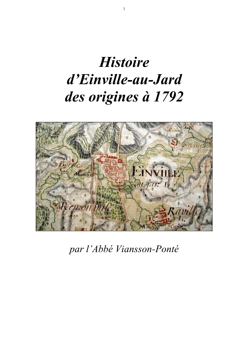 Histoire D Einville Des Origines À 1792