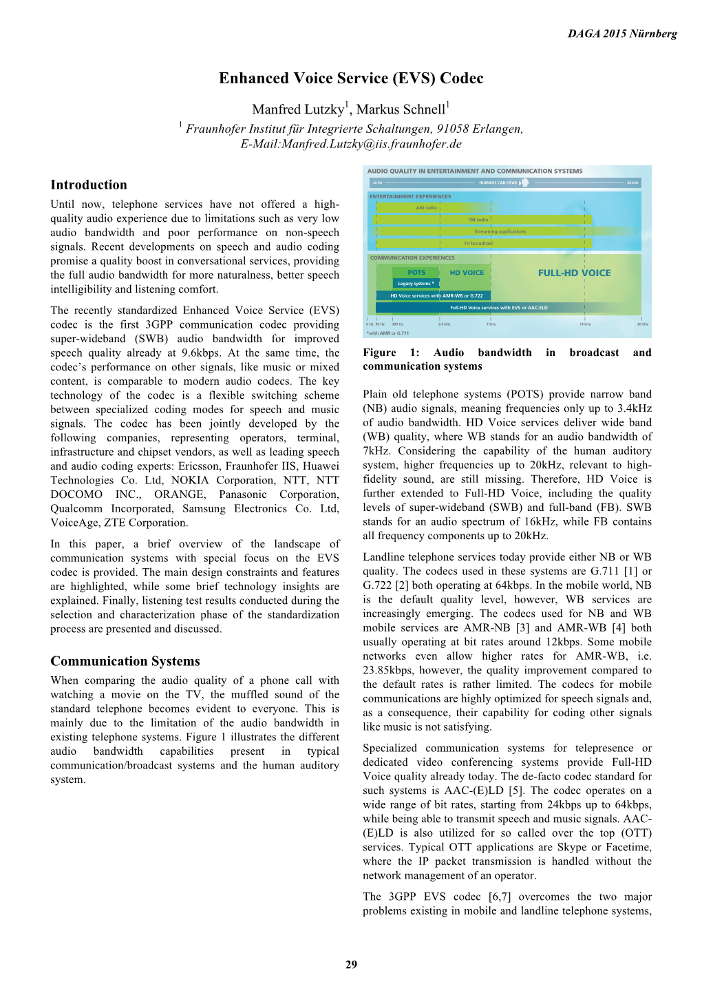 Enhanced Voice Service (EVS) Codec