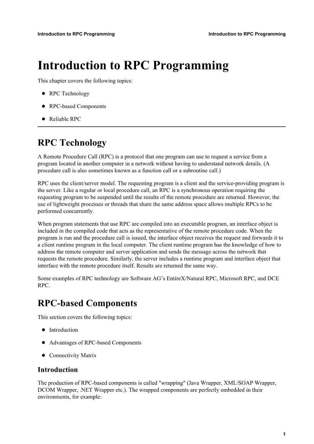 Introduction to RPC Programming Introduction to RPC Programming