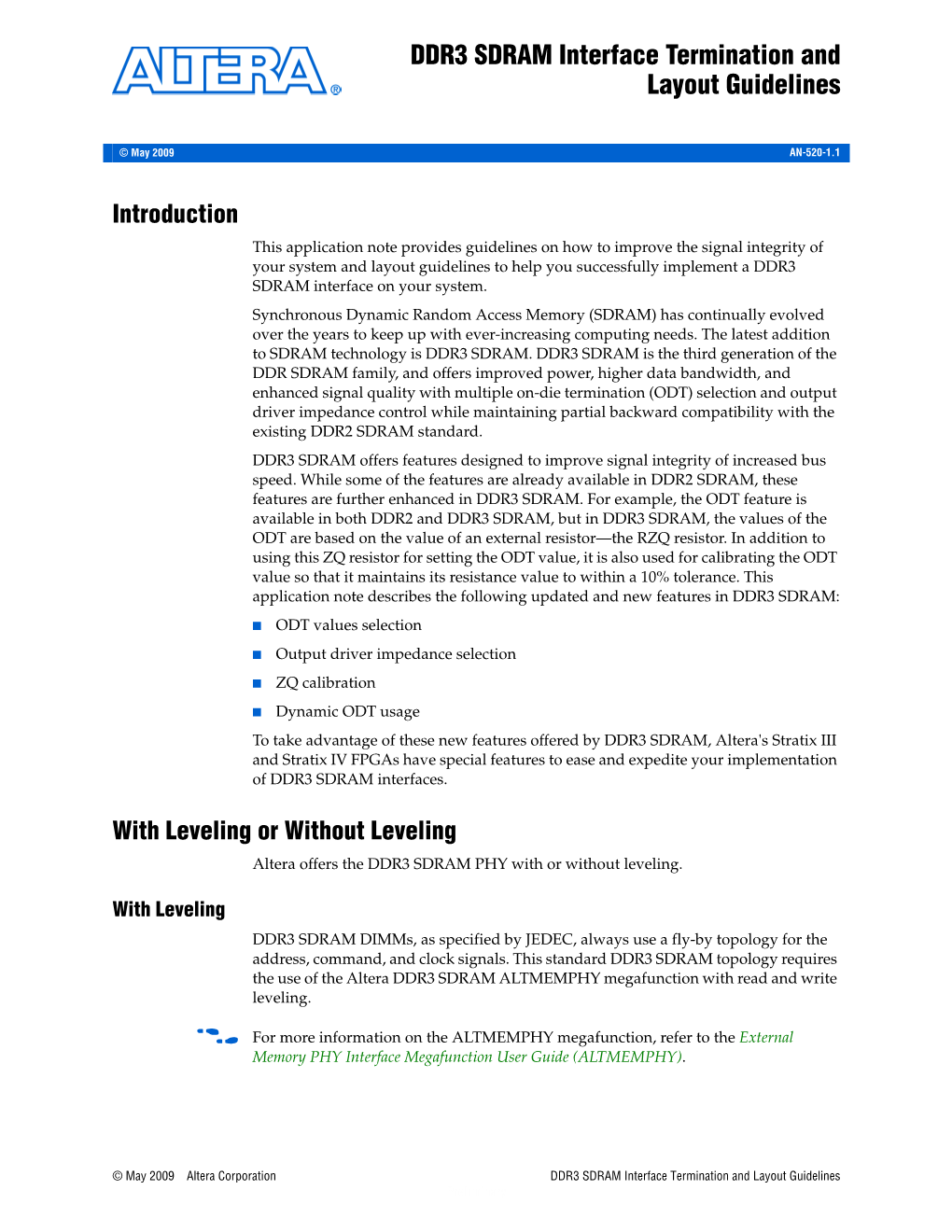 DDR3 SDRAM Memory Interface Termination and Layout Guidelines