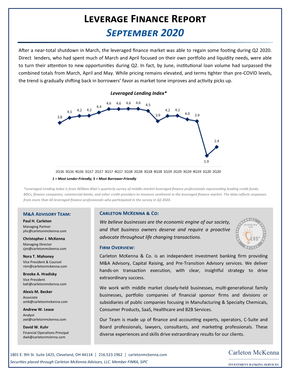 Leverage Finance Report September 2020