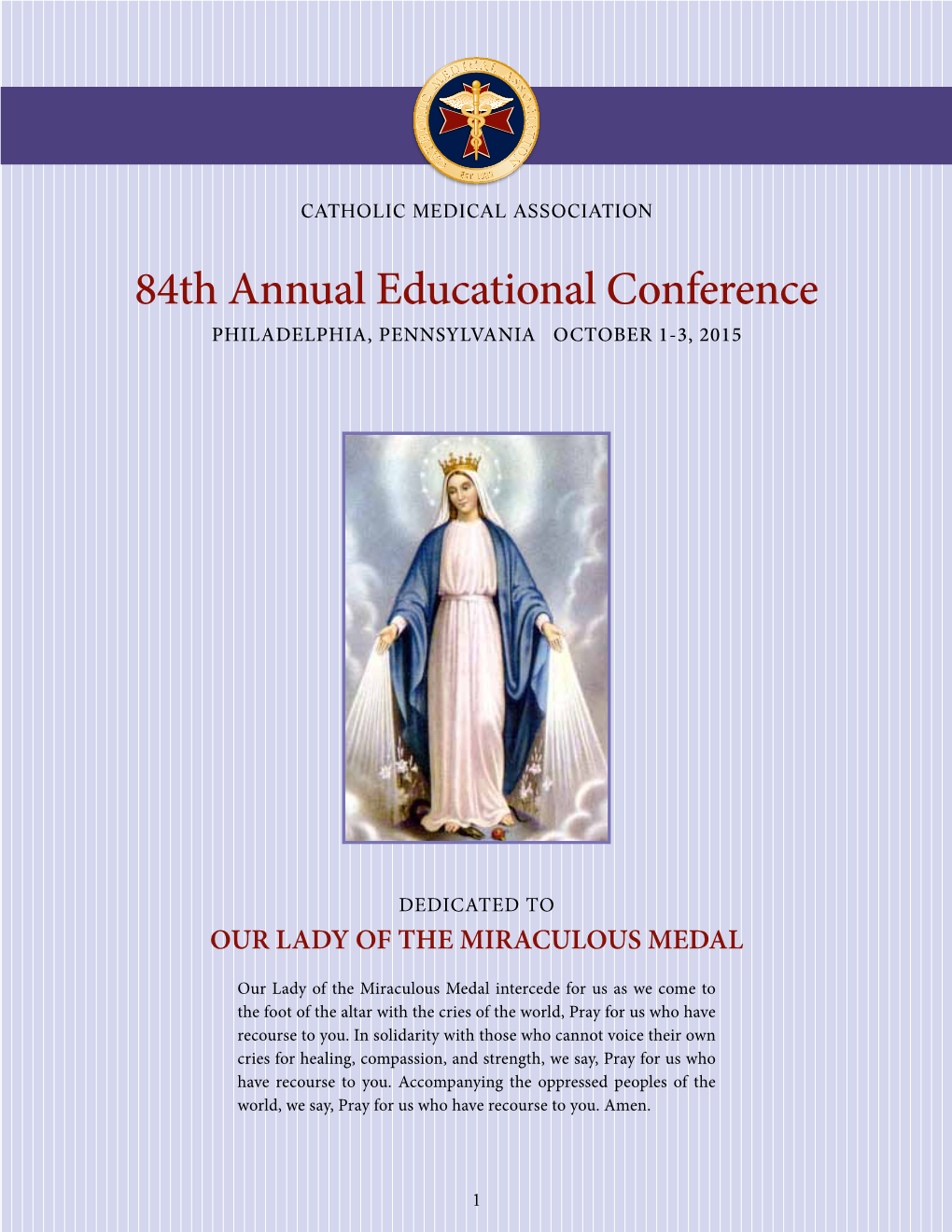 84Th Annual Educational Conference PHILADELPHIA, PENNSYLVANIA OCTOBER 1-3, 2015