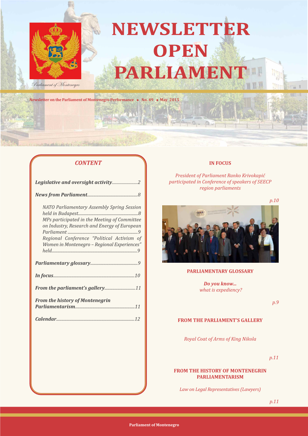 NEWSLETTER OPEN Parliament