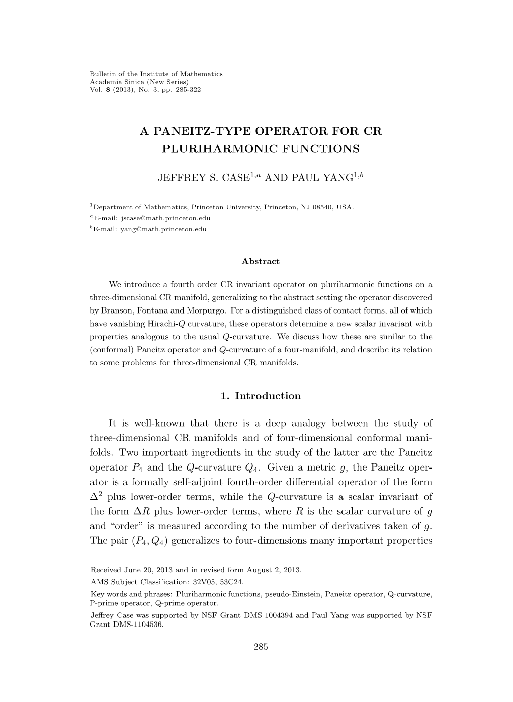 A Paneitz-Type Operator for Cr Pluriharmonic Functions