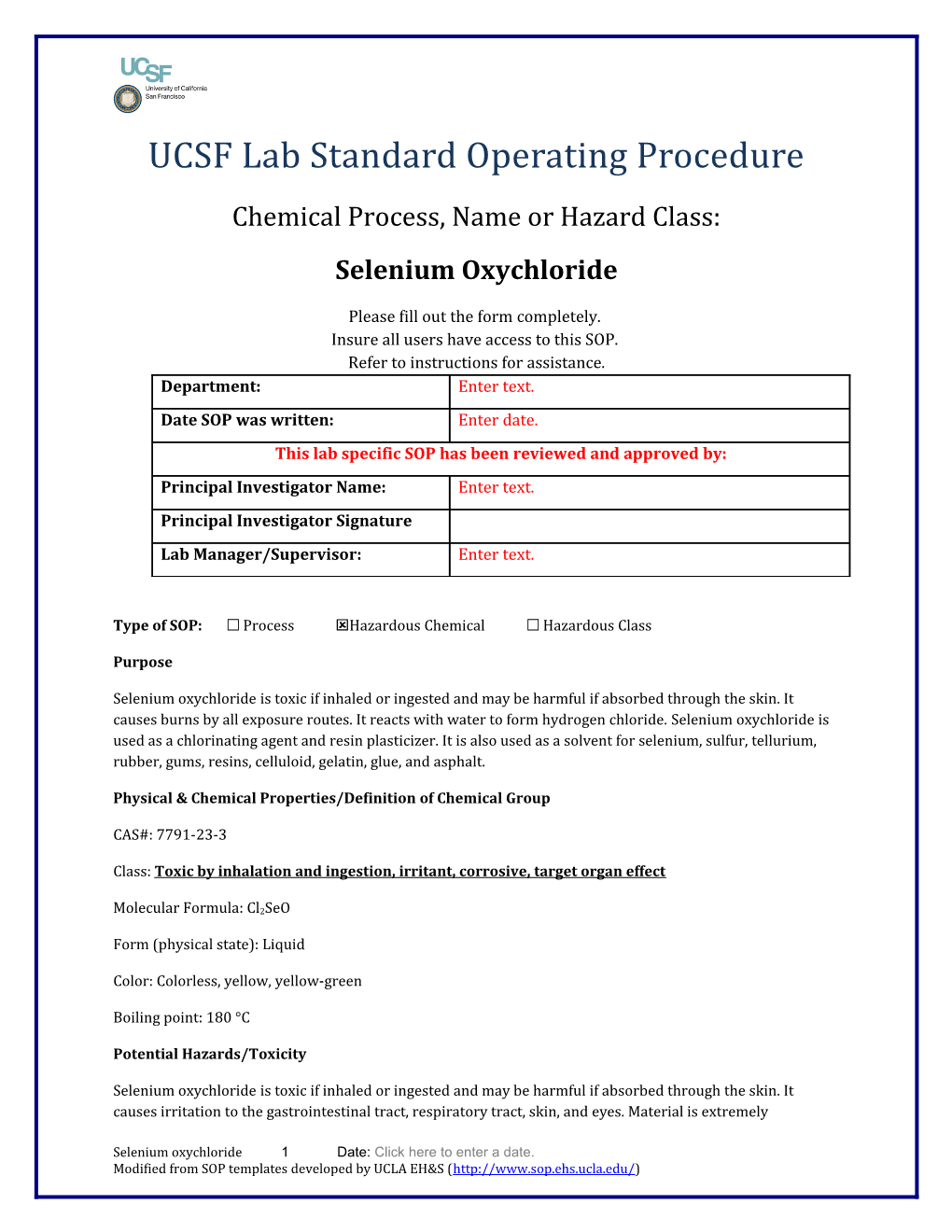 UCSF Lab Standard Operating Procedure s17