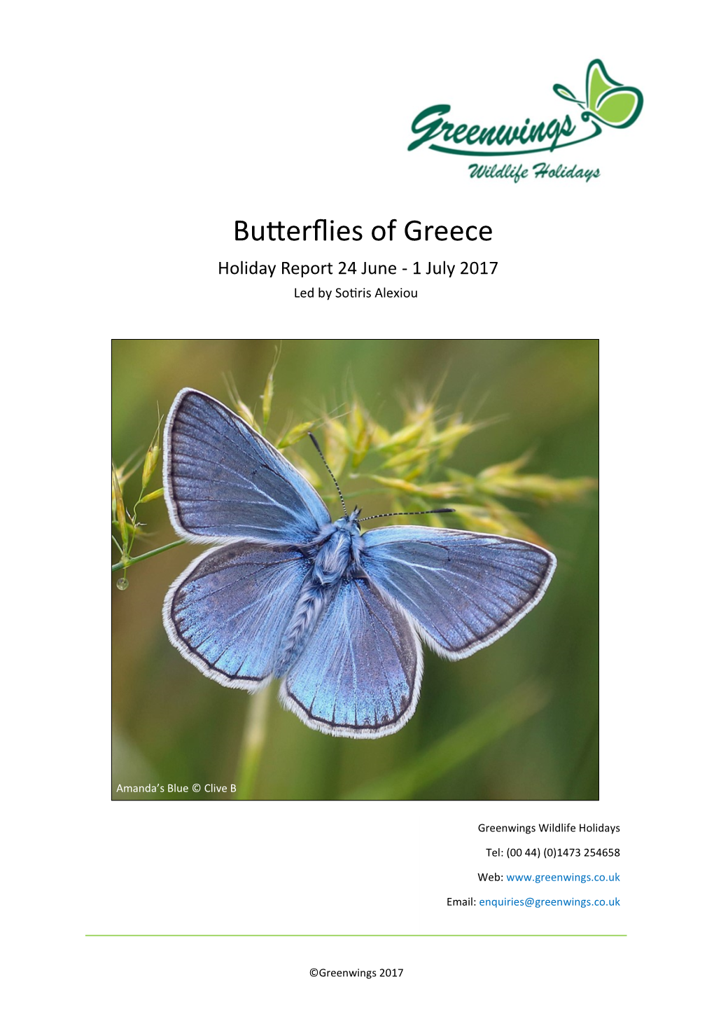 Butterflies of Greece Holiday Report 2017