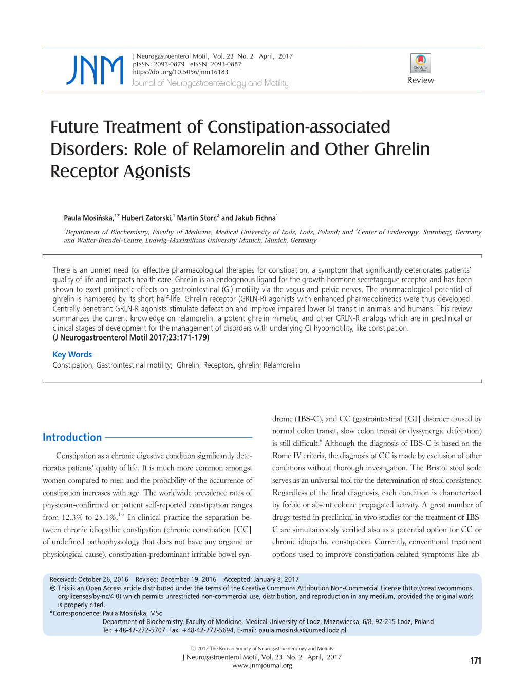 Future Treatment of Constipation-Associated Disorders: Role of Relamorelin and Other Ghrelin Receptor Agonists